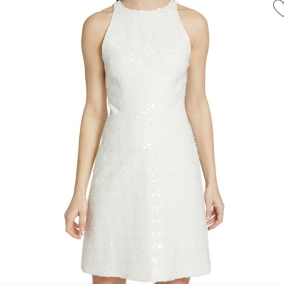 Derek Lam 10 Crosby White Serenity Sequin Sparkly Dress 8 NWOT - Picture 1 of 10